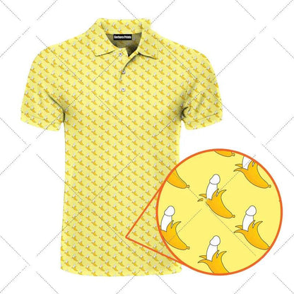 Funny Men's humorous printed golf polos. NSFW Not Safe for Work. Breathable. Hidden images. Adult polos.