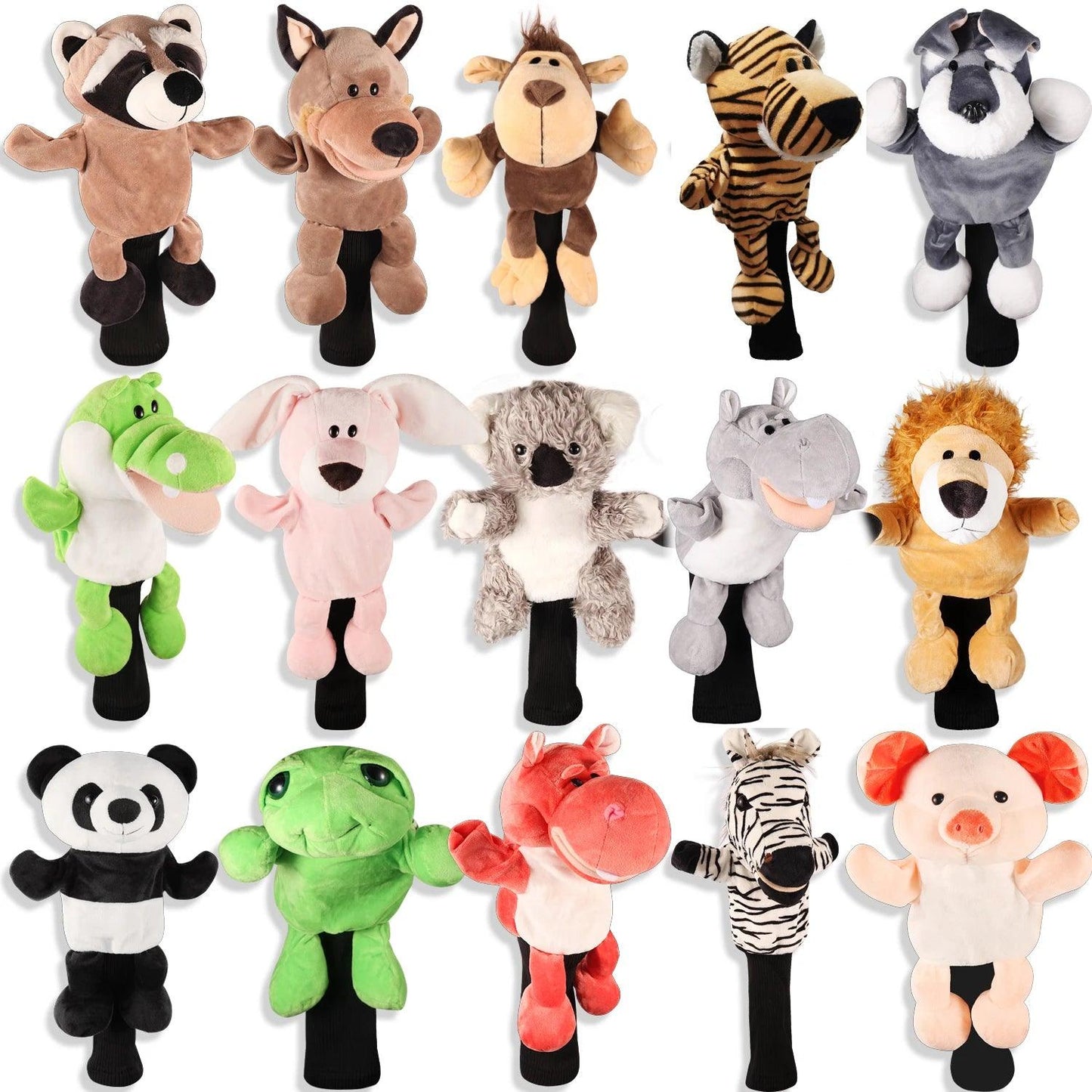 Plush Animal Stockings Closure Golf Club Headcover Driver Cover