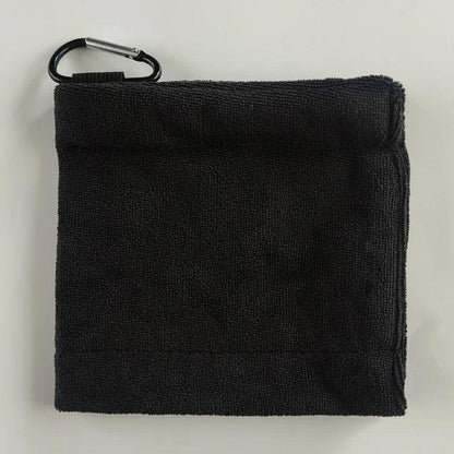 Square Microfiber Golf Ball Cleaning Towel with Carabiner Hook Water Absorption Cleaner Club for Head Wipe Cloth Clean MJ002