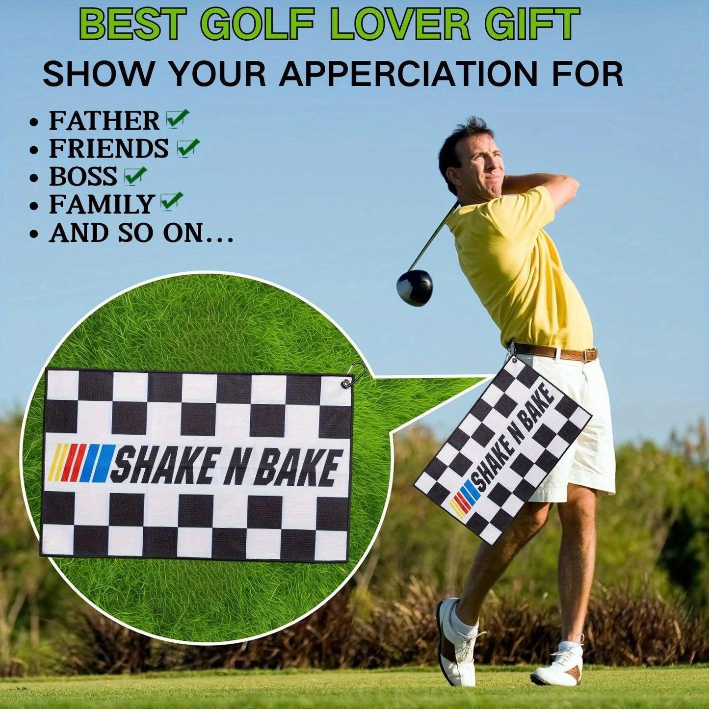 Funny Microfiber Premium Golf Towels Printed Golf Towels for Golf Bags for Men&Women Great Golf Accessories for Men Golfers Dad