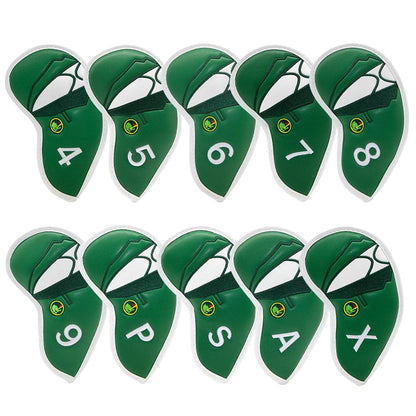 Golf Head covers The Green Jacket Golf Head covers Set for Golf Iron Driver Fairway Hybrid Blade Putter Mallet Putter Covers
