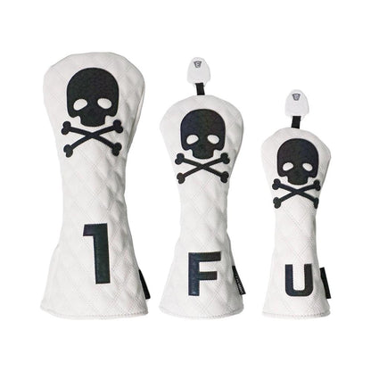 Golf Wood Cover Skull For Driver Fairway Hybrid Waterproof Protector Set PU Leather Soft Durable Golf Club Covers