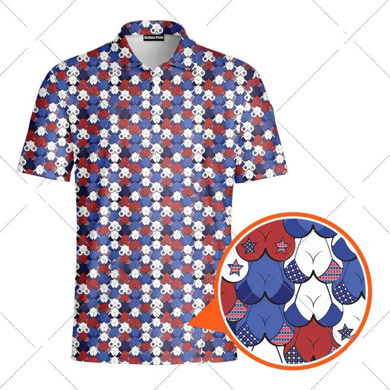 Funny Men's humorous printed golf polos. NSFW Not Safe for Work. Breathable. Hidden images. Adult polos.