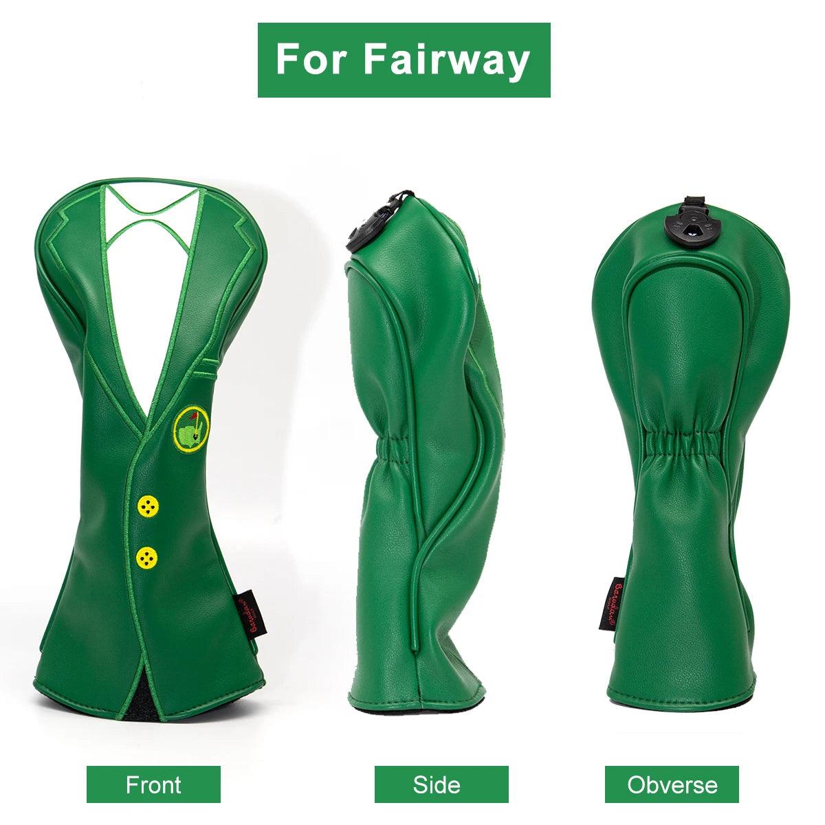 Golf Head covers The Green Jacket Golf Head covers Set for Golf Iron Driver Fairway Hybrid Blade Putter Mallet Putter Covers