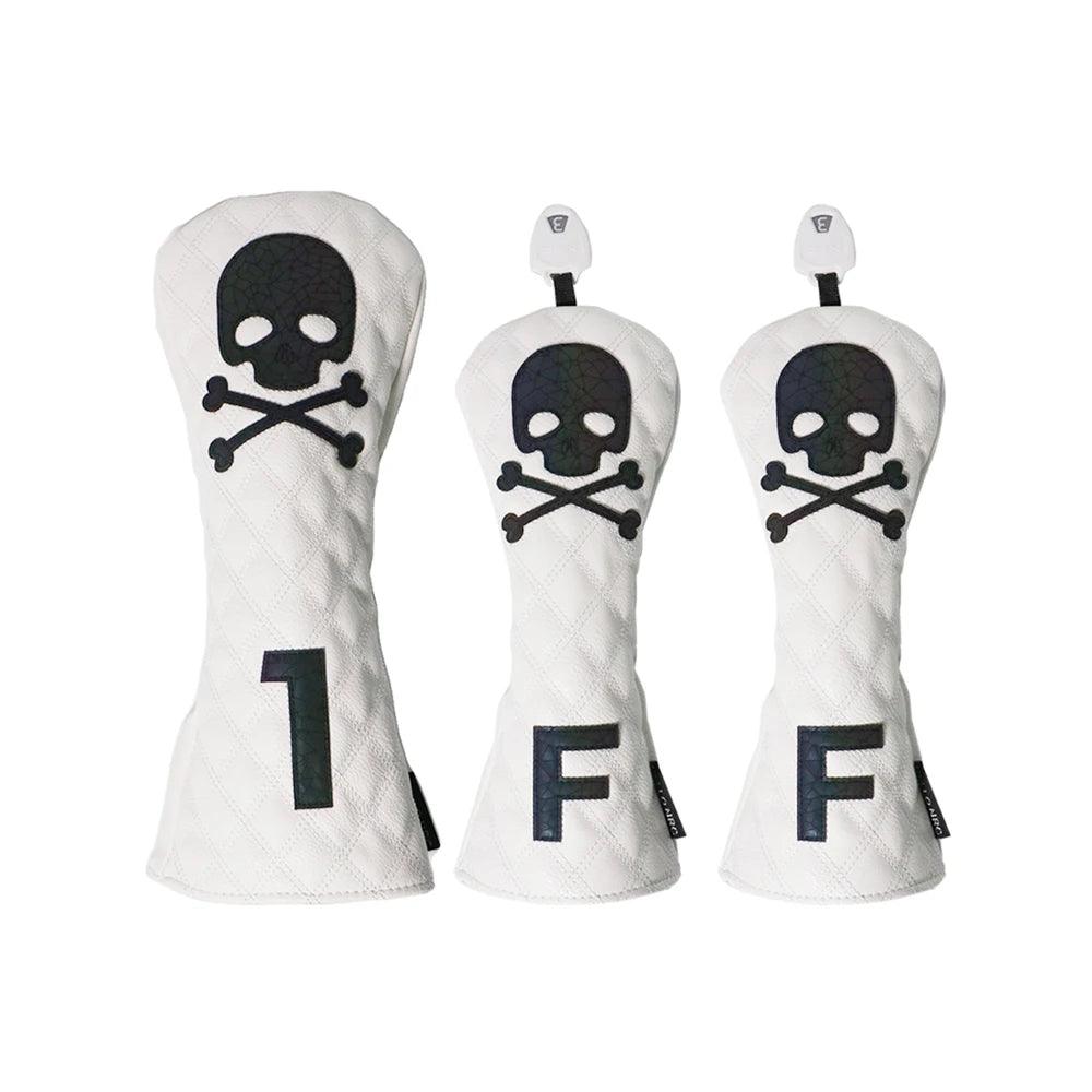 Golf Wood Cover Skull For Driver Fairway Hybrid Waterproof Protector Set PU Leather Soft Durable Golf Club Covers