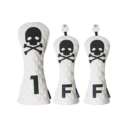 Golf Wood Cover Skull For Driver Fairway Hybrid Waterproof Protector Set PU Leather Soft Durable Golf Club Covers