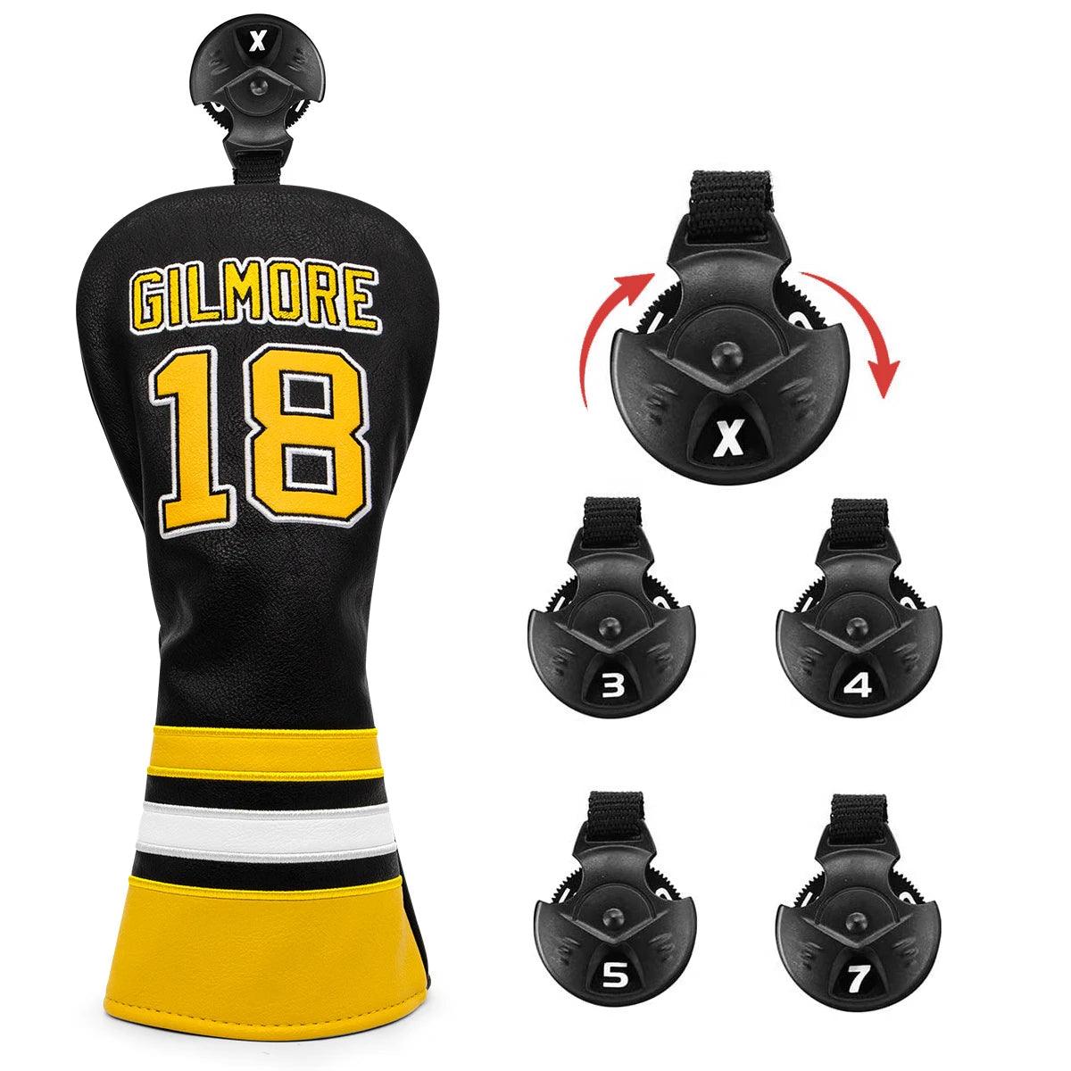 Golf Headcovers For Golf Driver Head Cover Embroidery Gilmaore 18 Premium Leather Driver Fairway(FW) Wood Hybrid(UT) Blade Putte