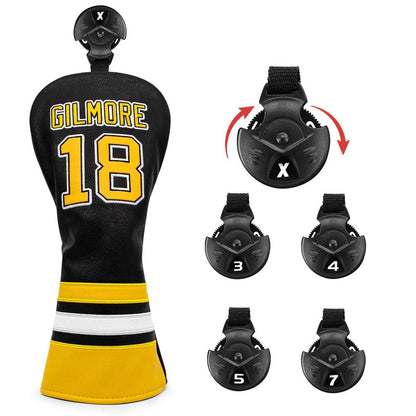 Golf Headcovers For Golf Driver Head Cover Embroidery Gilmaore 18 Premium Leather Driver Fairway(FW) Wood Hybrid(UT) Blade Putte