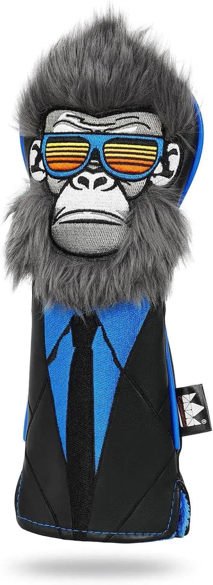 Golf Club Head Cover 460CC Driver Fairway Wood Hybrid/UT Headcover Blade Mallet Putter Cover Gorilla with Suits Gift for Men