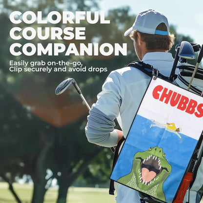 Fun Happy Gilmore Design Golf Towel – Premium Microfiber with Bag Clip, Perfect Creative Christmas Gift for Golf Lovers.