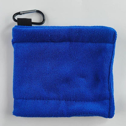 Square Microfiber Golf Ball Cleaning Towel with Carabiner Hook Water Absorption Cleaner Club for Head Wipe Cloth Clean MJ002