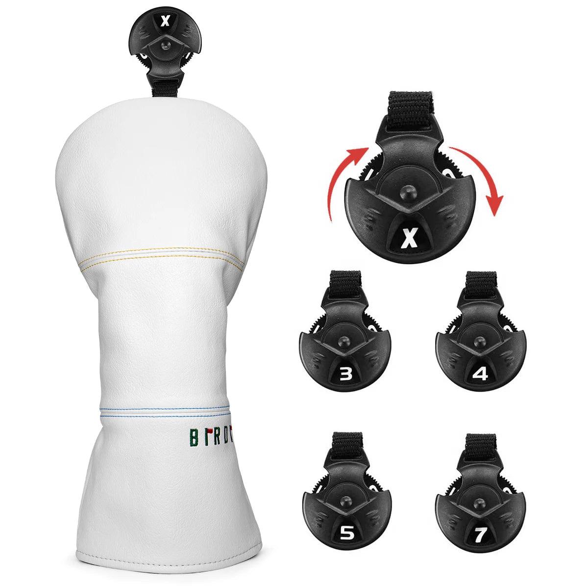 Golf Headcovers  Simple Fashion Design Birdie Golf Driver Head Cover Embroidery  Driver Fairway Wood Hybrid with Number Tags Bla