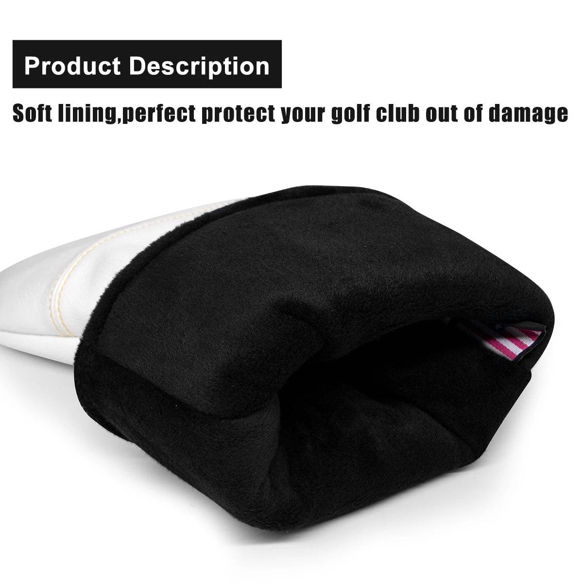 Golf Headcovers  Simple Fashion Design Birdie Golf Driver Head Cover Embroidery  Driver Fairway Wood Hybrid with Number Tags Bla