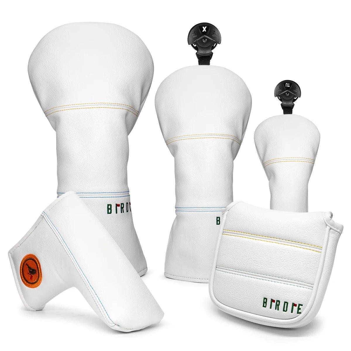 Golf Headcovers  Simple Fashion Design Birdie Golf Driver Head Cover Embroidery  Driver Fairway Wood Hybrid with Number Tags Bla
