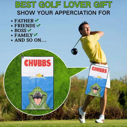Fun Happy Gilmore Design Golf Towel – Premium Microfiber with Bag Clip, Perfect Creative Christmas Gift for Golf Lovers.
