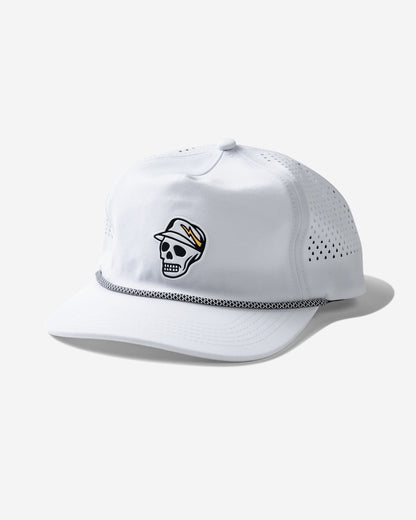 Skull Caddie Performance Rope Hat - White