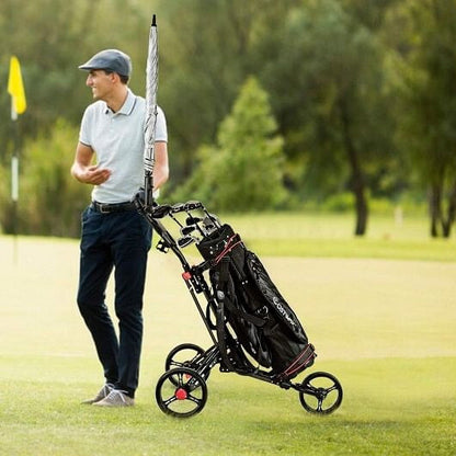 Foldable 3 Wheel Golf Pull Push Cart Trolley