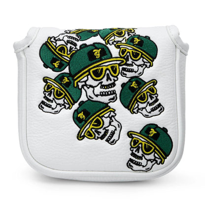 White Leather Sk-ull Personalized Golf Head Cover High Quality Golf Club Driver Head Covers Fariway Wood Hybrid Head Covers 3 Wo