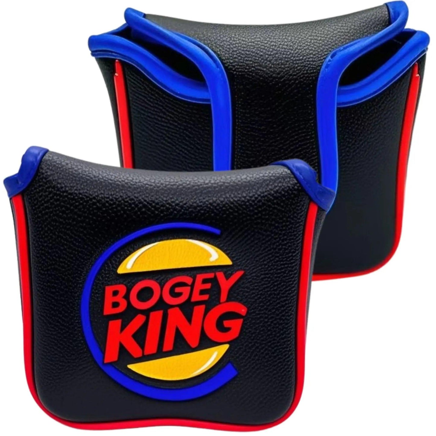 Funny Golf Headcover Golf Club Head Covers Bogey King PU Leather Golf Blade Mallet Putter Cover, Golf Accessories for Day