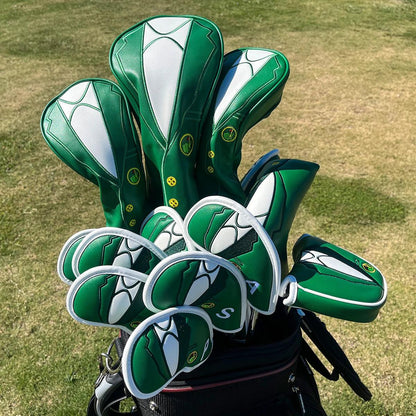 Golf Head covers The Green Jacket Golf Head covers Set for Golf Iron Driver Fairway Hybrid Blade Putter Mallet Putter Covers