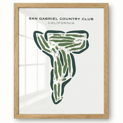 San Gabriel Country Club, California - Printed Golf Courses
