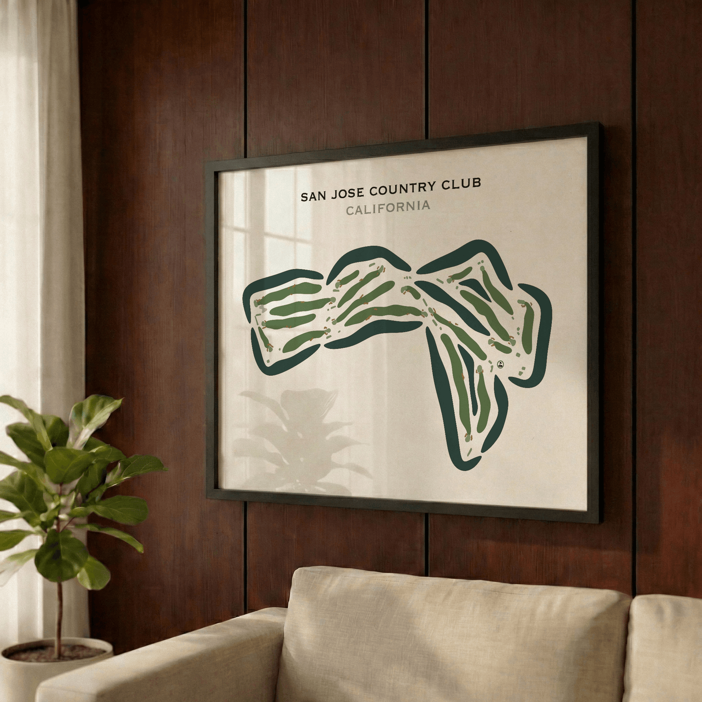 San Jose Country Club, California - Printed Golf Courses