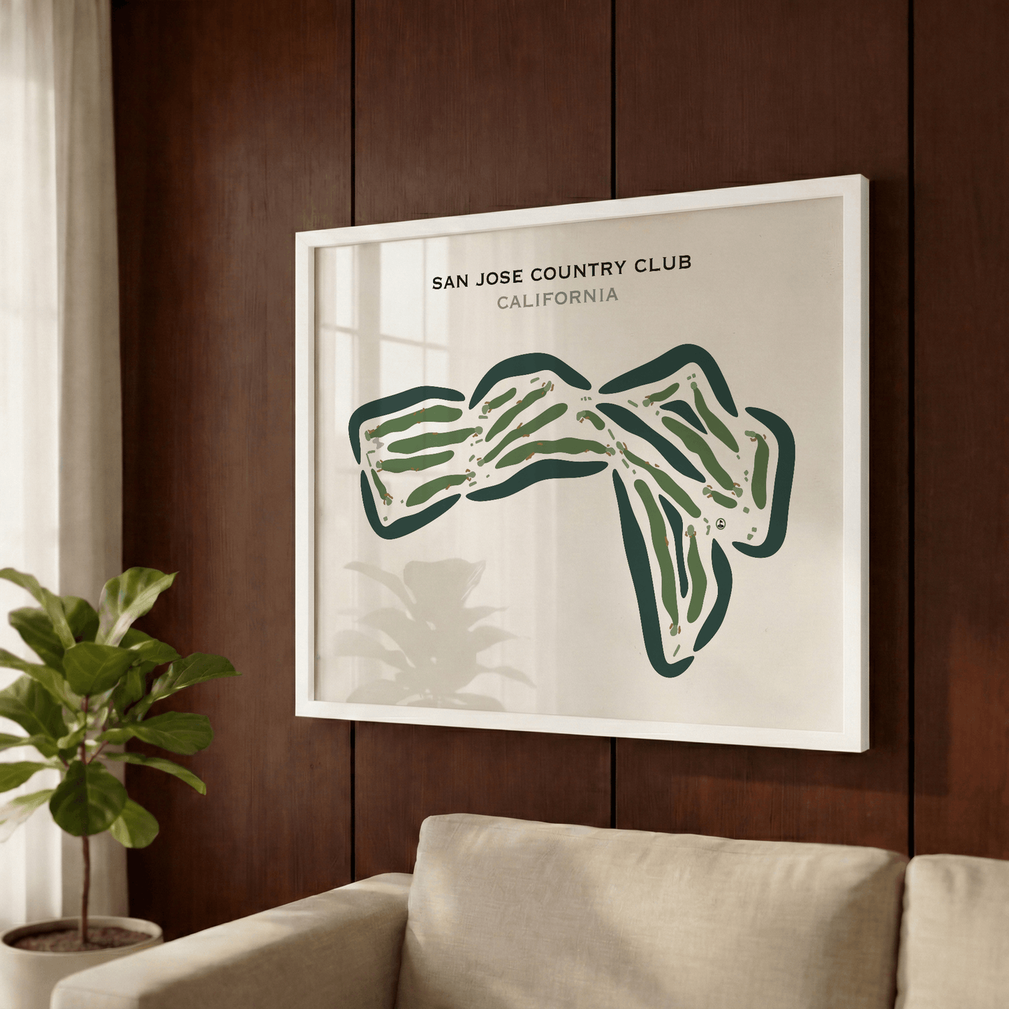 San Jose Country Club, California - Printed Golf Courses
