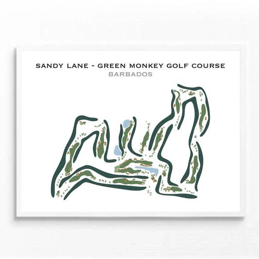 Sandy Lane - Green Monkey Golf Course, Barbados - Printed Golf Courses