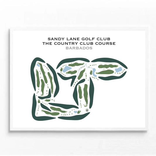 Sandy Lane Golf Club - The Country Club Course, Barbados - Printed Golf Courses