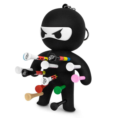 Ninja Portable Golf Ball Tees Holder Keychain - Golf Accessory for Club Bag