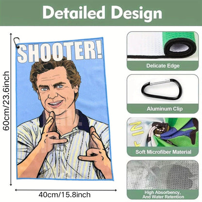 Funny Golf Towel with Happy Gilmore Design Premium Microfiber with Clip Holder for Golf Bags Golf Accessories Gifts for Men and
