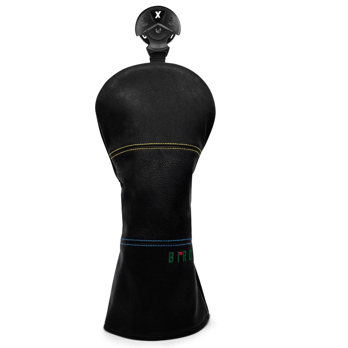 Black Premium Leather Golf Headcovers Birdie Golf Driver Head Cover Embroidery  Driver Fairway Wood Hybrid with Number Tags Blad