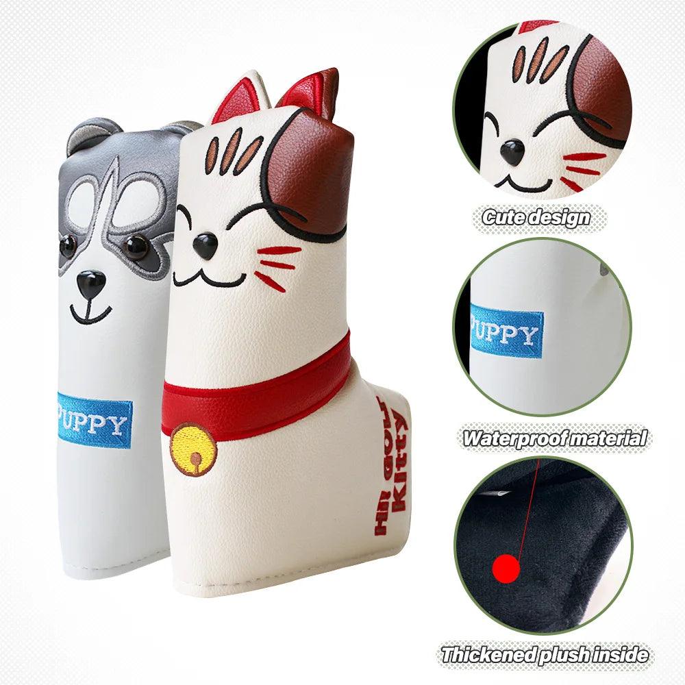 Golf Blade Putter Cover Golf HeadCover Multiple Style Magnetic Magic Tape Open Close Golf Club Protective Headgear Golf Supplies