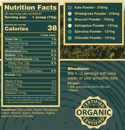 Organic Tropics & Raw Greens Micronutrient Powders
