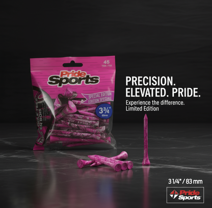 Pridesports Paint Splatter Wood Golf Tees – Colorful 45-Pack