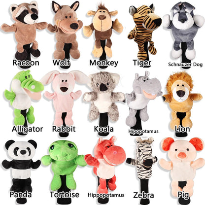Plush Animal Stockings Closure Golf Club Headcover Driver Cover