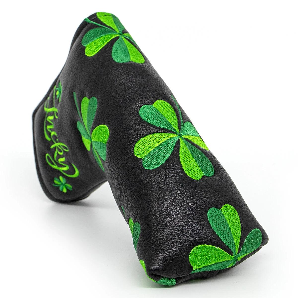 Golf Headcovers for Driver Head Cover, Embroidery Lucky Clover, Premium Leather Driver Fairway(FW), Wood Hybrid(UT) with Number