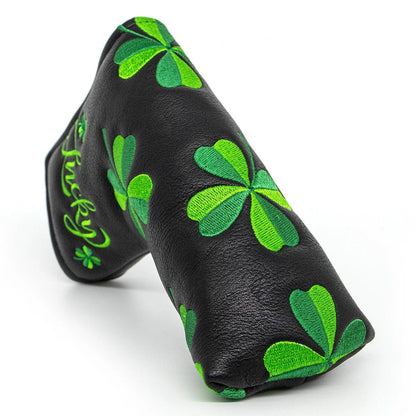 Golf Headcovers for Driver Head Cover, Embroidery Lucky Clover, Premium Leather Driver Fairway(FW), Wood Hybrid(UT) with Number