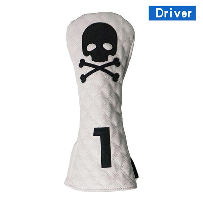 Golf Wood Cover Skull For Driver Fairway Hybrid Waterproof Protector Set PU Leather Soft Durable Golf Club Covers