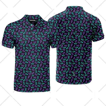 Funny Men's humorous printed golf polos. NSFW Not Safe for Work. Breathable. Hidden images. Adult polos.