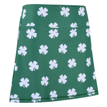 Four-Leaf Clover (White) Ladies Active SKORT by ReadyGOLF
