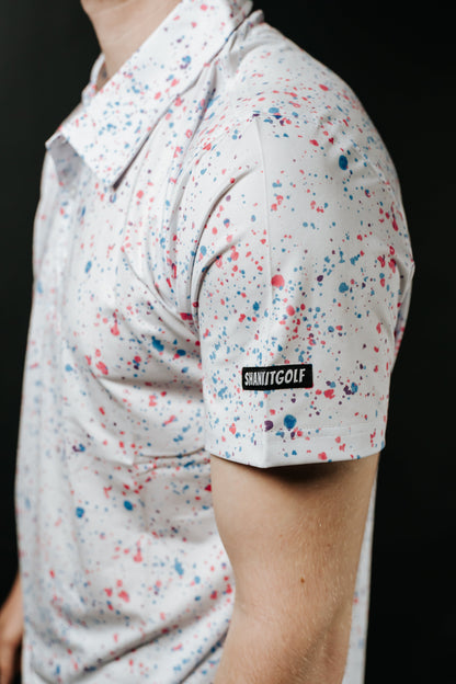 Paint Splatter Polo White