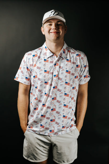 Firework Splatter Polo