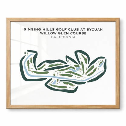 Willow Glen Golf Course at Singing Hills Golf Club, California - Printed Golf Courses