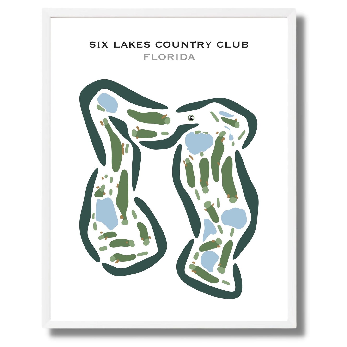 Six Lakes Country Club, Florida - Printed Golf Courses