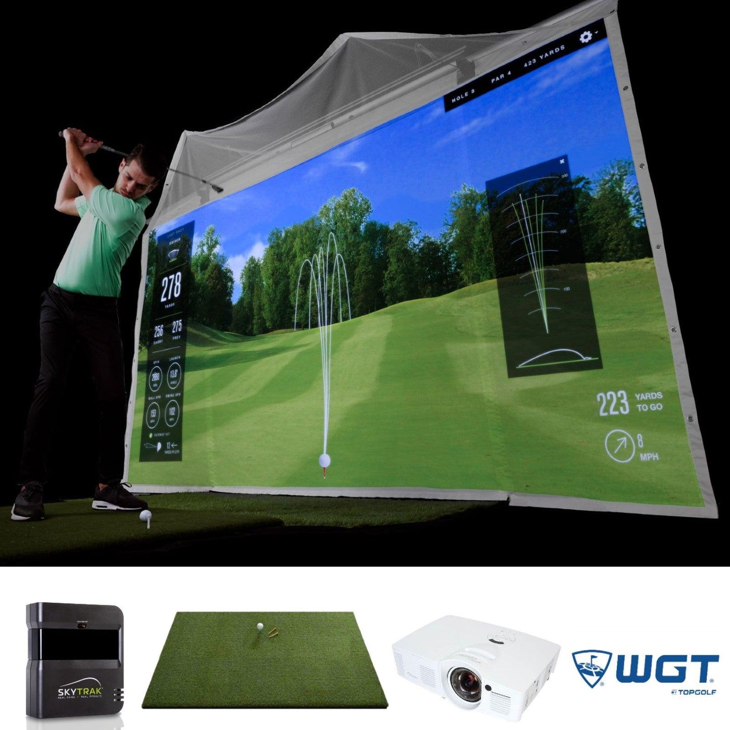 SkyTrak Retractable Simulator Package