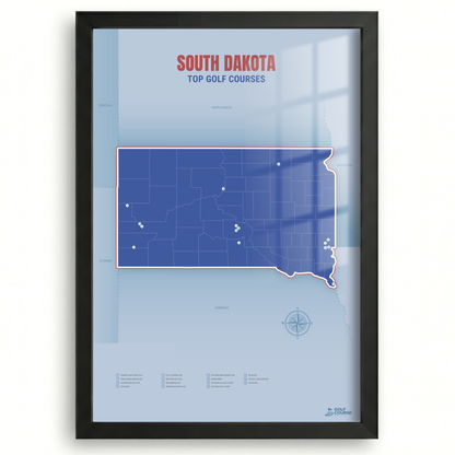 Map of South Dakota Golf Courses