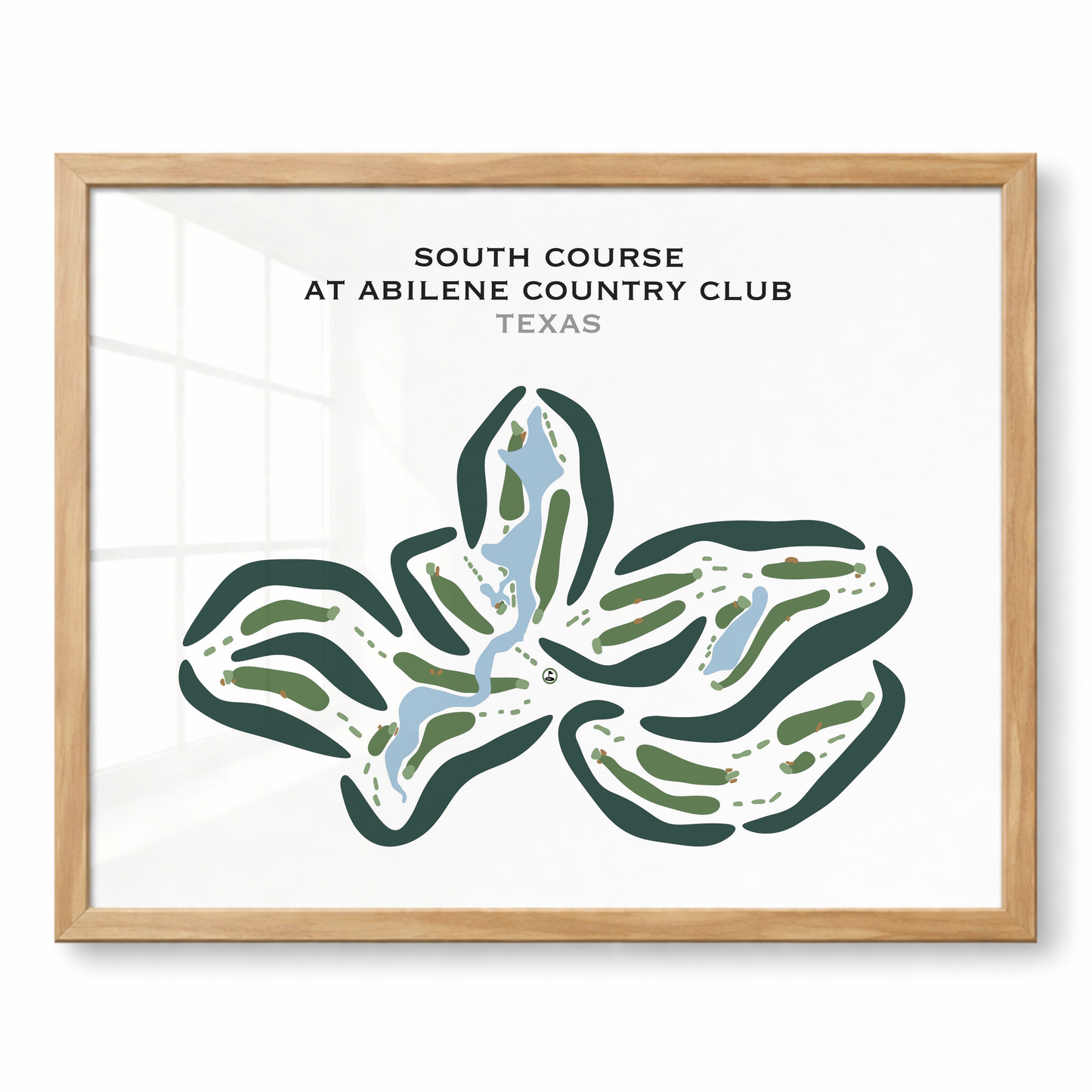 South Course at Abilene Country Club, Texas - Printed Golf Courses