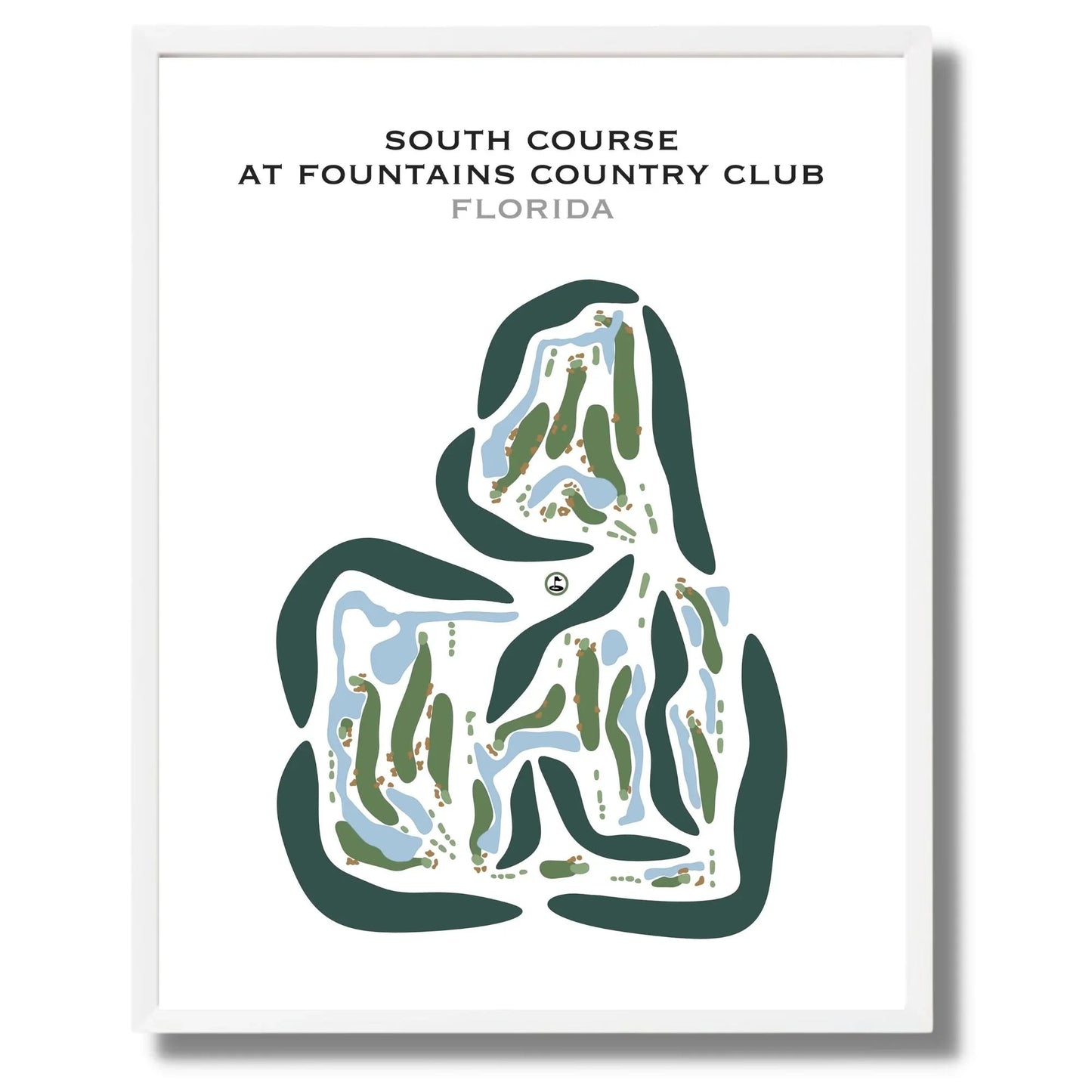 South Course at Fountains Country Club, Florida - Printed Golf Courses