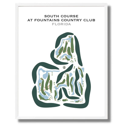 South Course at Fountains Country Club, Florida - Printed Golf Courses